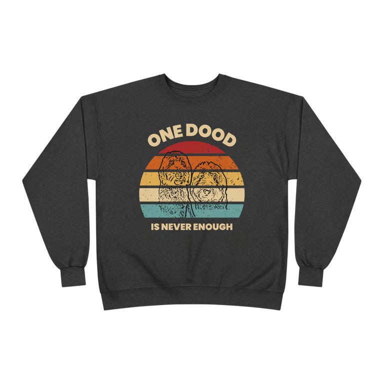 One Dood Is Never Enough crewneck | Retro Sunset Goldendoodle Pullover | Vintage Doodle Dog sweater Gift