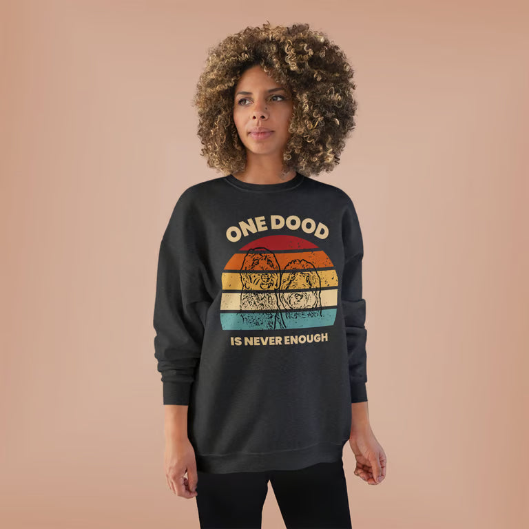 One Dood Is Never Enough crewneck | Retro Sunset Goldendoodle Pullover | Vintage Doodle Dog sweater Gift