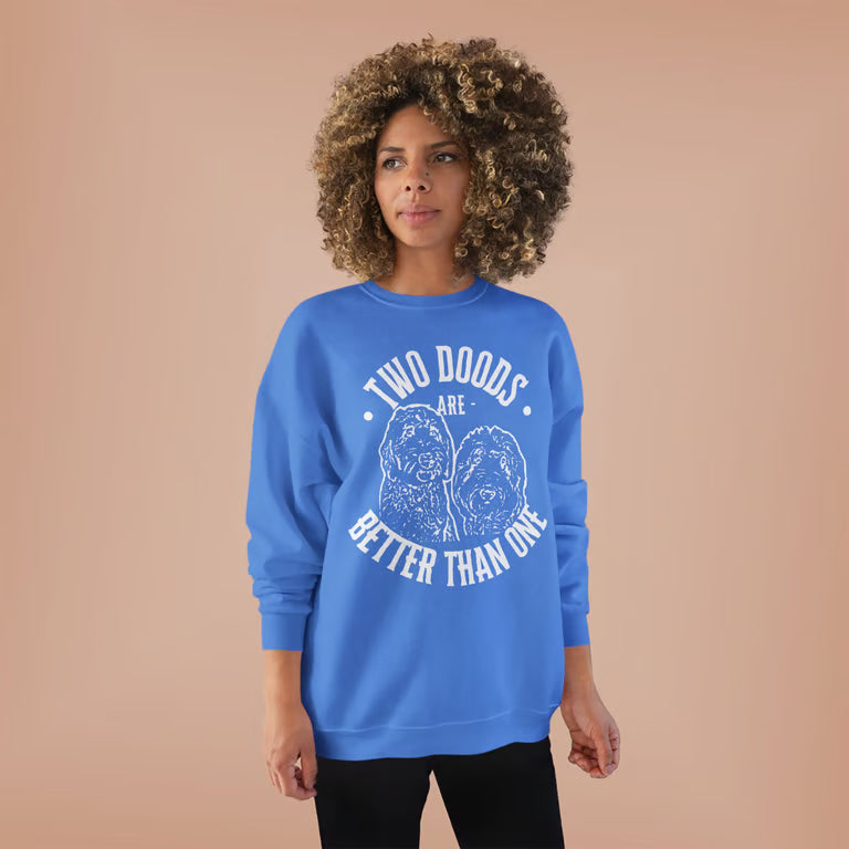 Two Goldendoodles Are Better Than One Sweatshirt | Doodle Mom Crewneck | Dog Lover Gift | white text