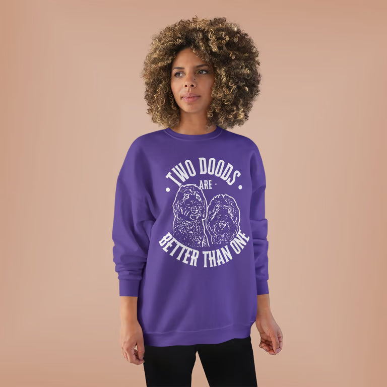 Two Goldendoodles Are Better Than One Sweatshirt | Doodle Mom Crewneck | Dog Lover Gift | white text