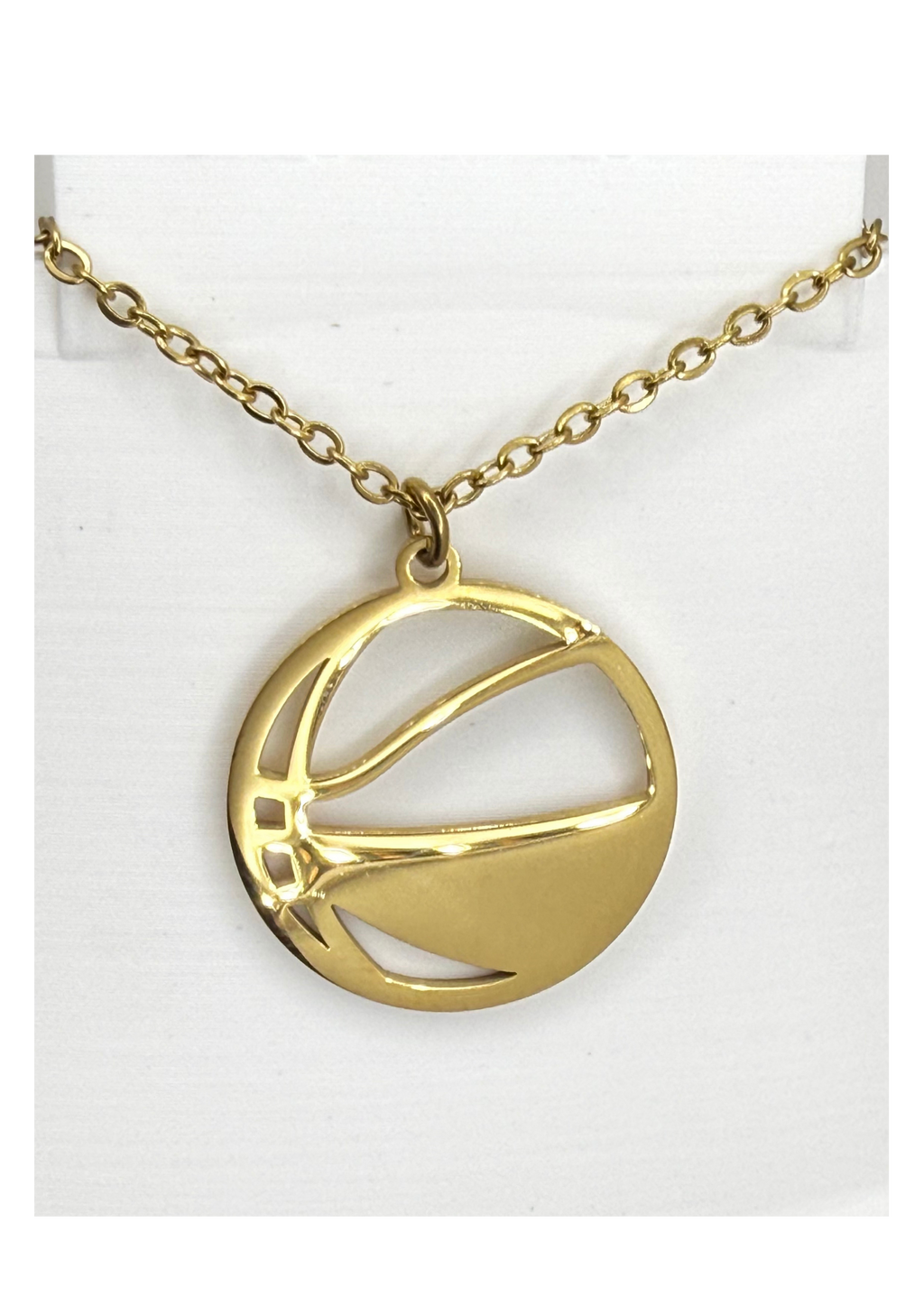 Basketball Necklace | Stainless Steel Cut-Out Pendant | Basketball Player & Mom Jewelry, Gold or Silver