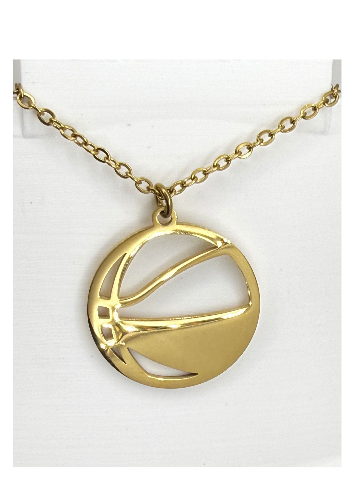 Basketball Necklace | Stainless Steel Cut-Out Pendant | Basketball Player & Mom Jewelry, Gold or Silver