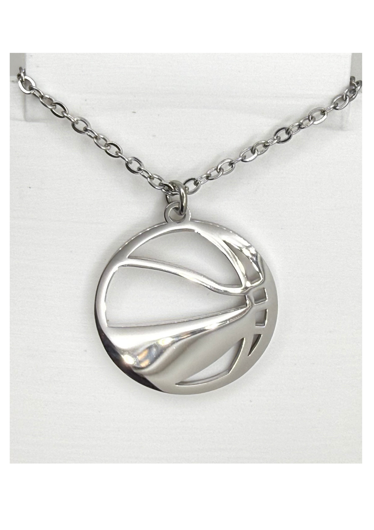 Basketball Necklace | Stainless Steel Cut-Out Pendant | Basketball Player & Mom Jewelry, Gold or Silver
