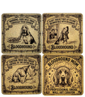 Funny Bloodhound Cork Coasters | Engraved Vintage-Style Dog Coasters | Bloodhound Owner Gift