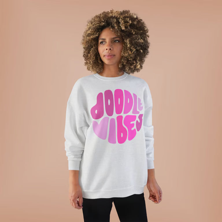 Retro Groovy Doodle Vibes Sweatshirt | Crewneck for Vintage Aesthetic Fashion Lovers
