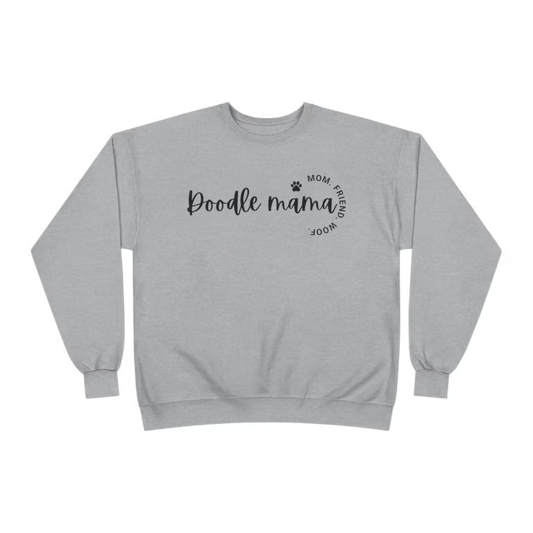 Goldendoodle Dog Mom Sweatshirt | Cozy Doodle Mama Crewneck for Pet Lovers | blk text