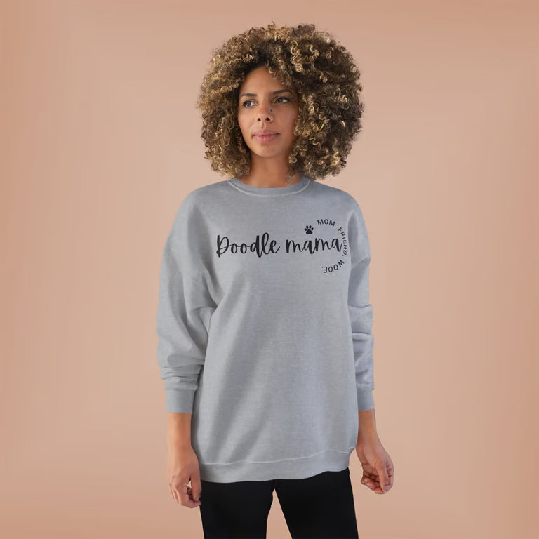 Goldendoodle Dog Mom Sweatshirt | Cozy Doodle Mama Crewneck for Pet Lovers | blk text