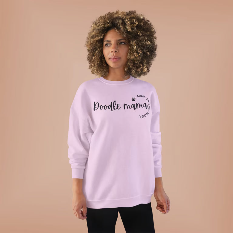 Goldendoodle Dog Mom Sweatshirt | Cozy Doodle Mama Crewneck for Pet Lovers | blk text