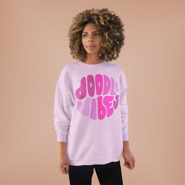 Retro Groovy Doodle Vibes Sweatshirt | Crewneck for Vintage Aesthetic Fashion Lovers