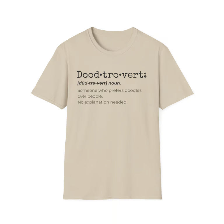 Doodtrovert Funny Goldendoodle Definition T-Shirt | Blk text