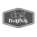 "Dog Mama waterproof UV sticker featuring an elegant hexagon badge design with a paw print wreath and script lettering"