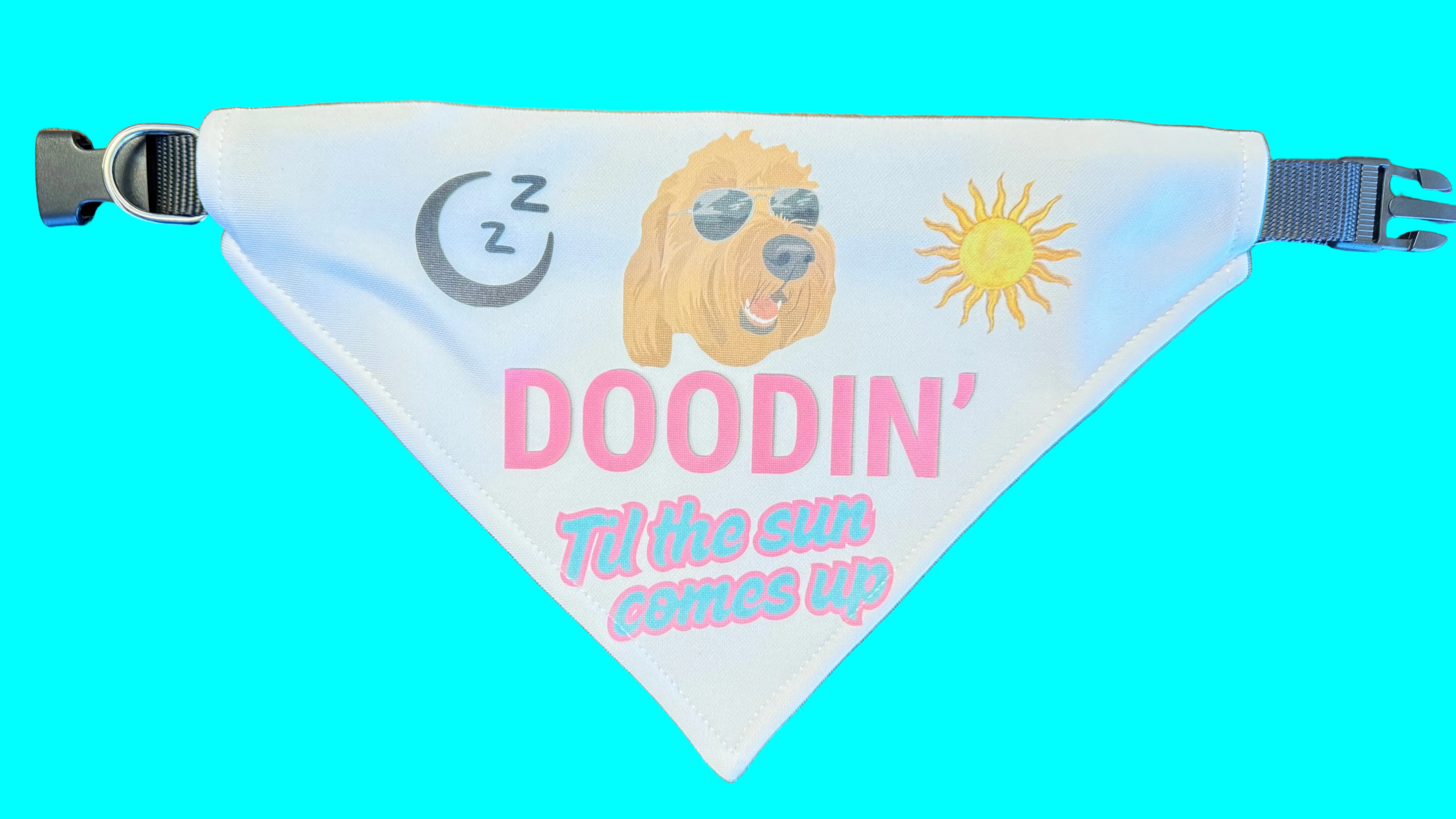 Doodin Til The Sun Comes Up Dog Bandana, Funny Goldendoodle Collar Bandana, Doodle Dog Gift, Goldendoodle Accessories, Cute Pet Bandana Gift