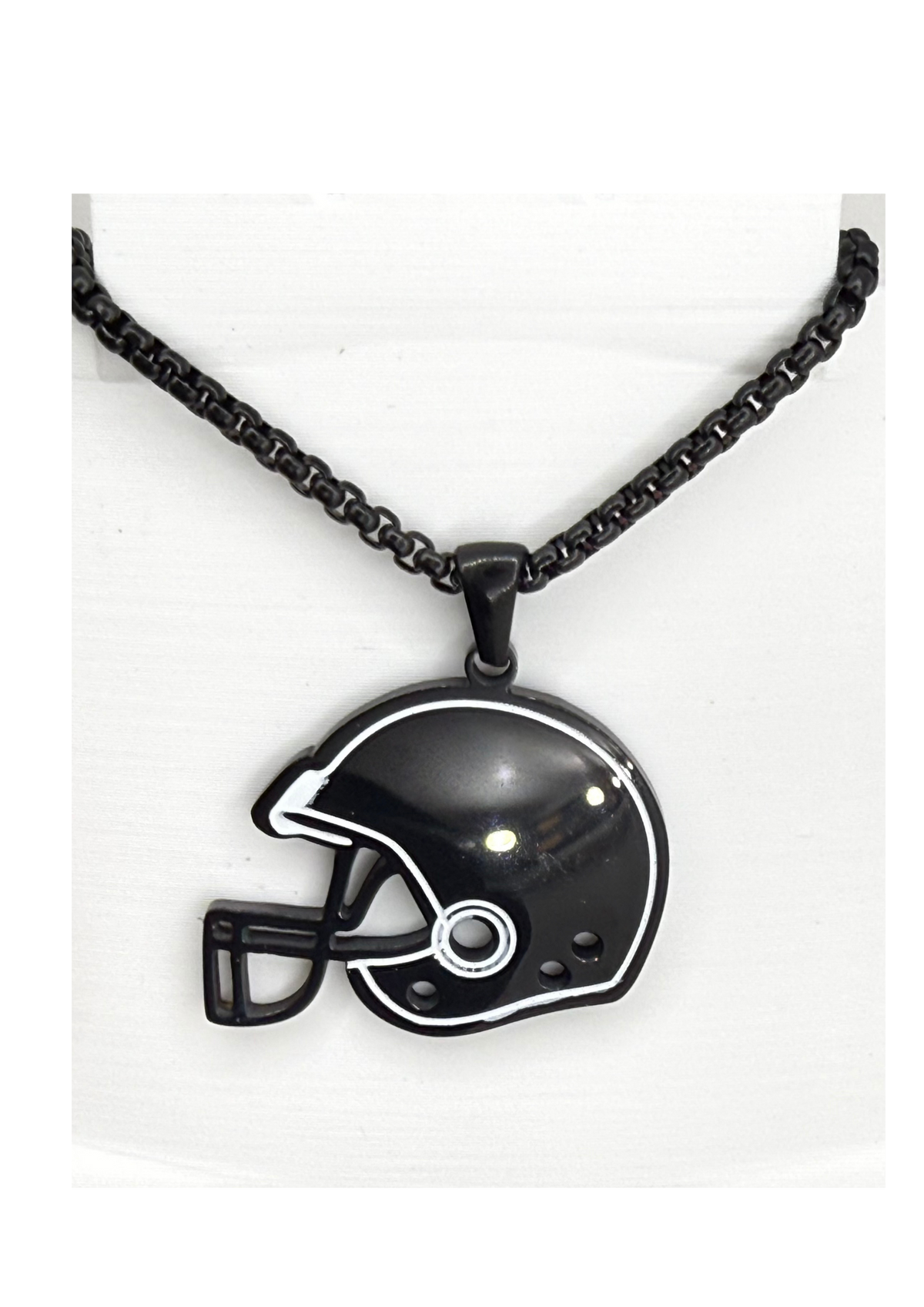 Football Helmet Necklace | Stainless Steel Pendant | Football Player & Mom Jewelry, Silver, Gold, or Black