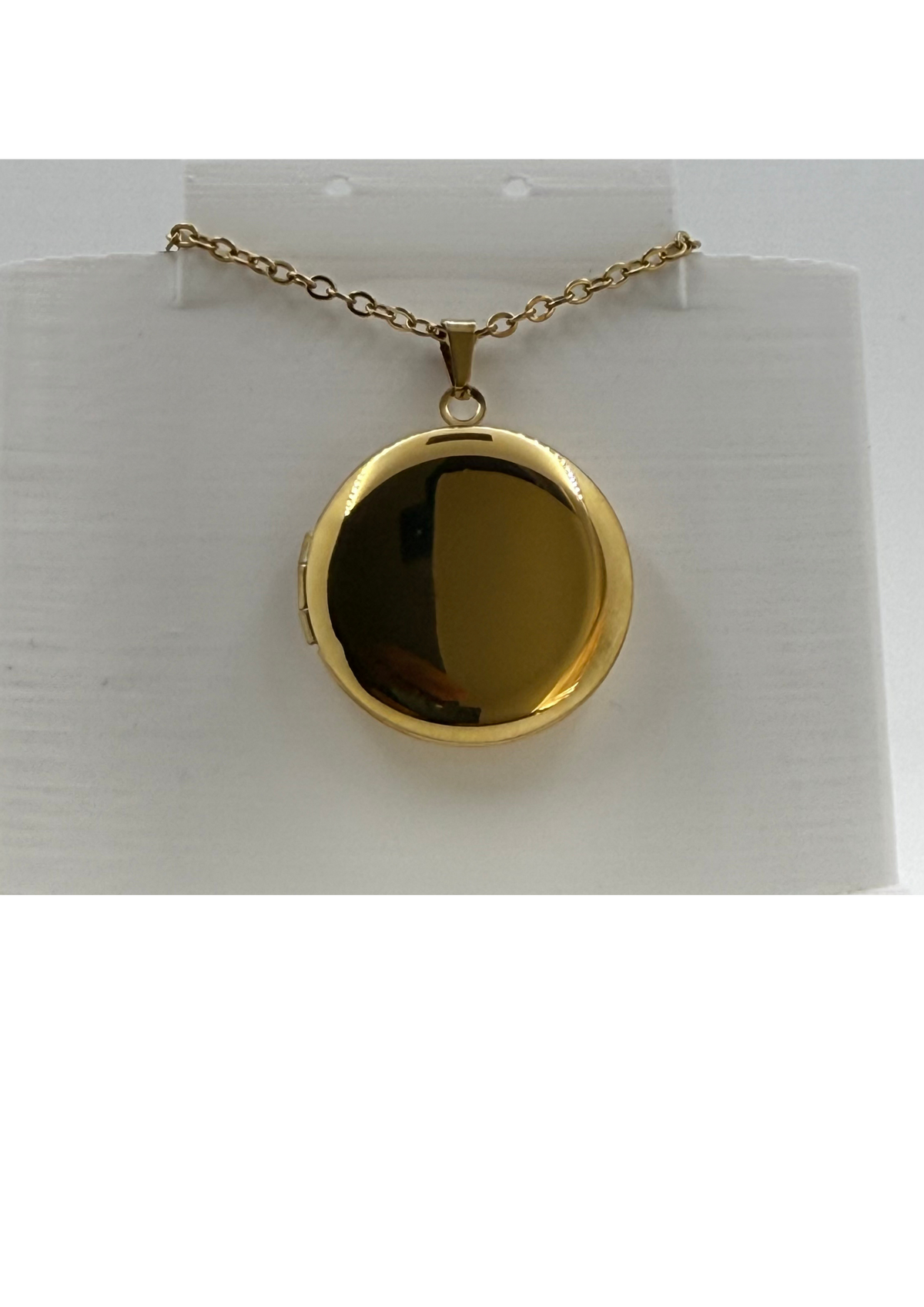 Round Photo Locket Necklace | Engravable Stainless Steel Locket | Silver, Gold, or Rose Gold