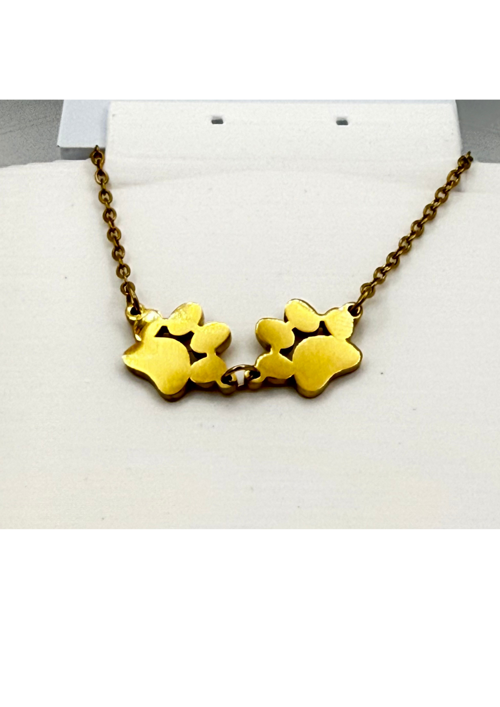 Double Dog Paw Charm Bracelet — Stainless Steel, Gold or Silver