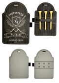 Personalized Golf Bag Tag with Tee Holder, Custom Engraved Leatherette, Gift for Golfers