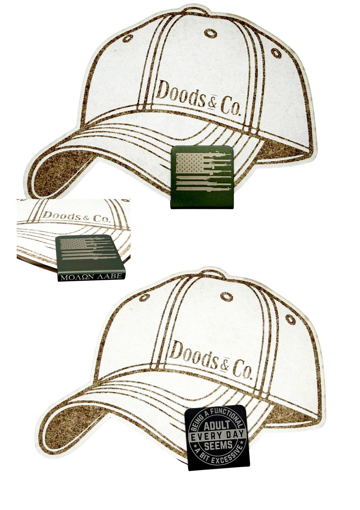 Custom Engraved Hat Clip, Personalized Brim Clip for Caps, Funny Gift for Golfers, Hunters & Hobbyists