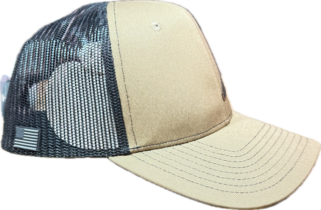 North Carolina Flag Trucker Hat — Custom Khaki & Black Snapback