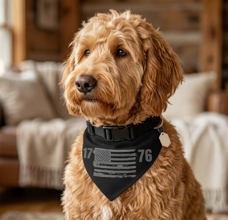 1776 American Flag Dog Bandana | Patriotic Dog Bandana | USA Dog Scarf | Fourth of July Pet Bandana