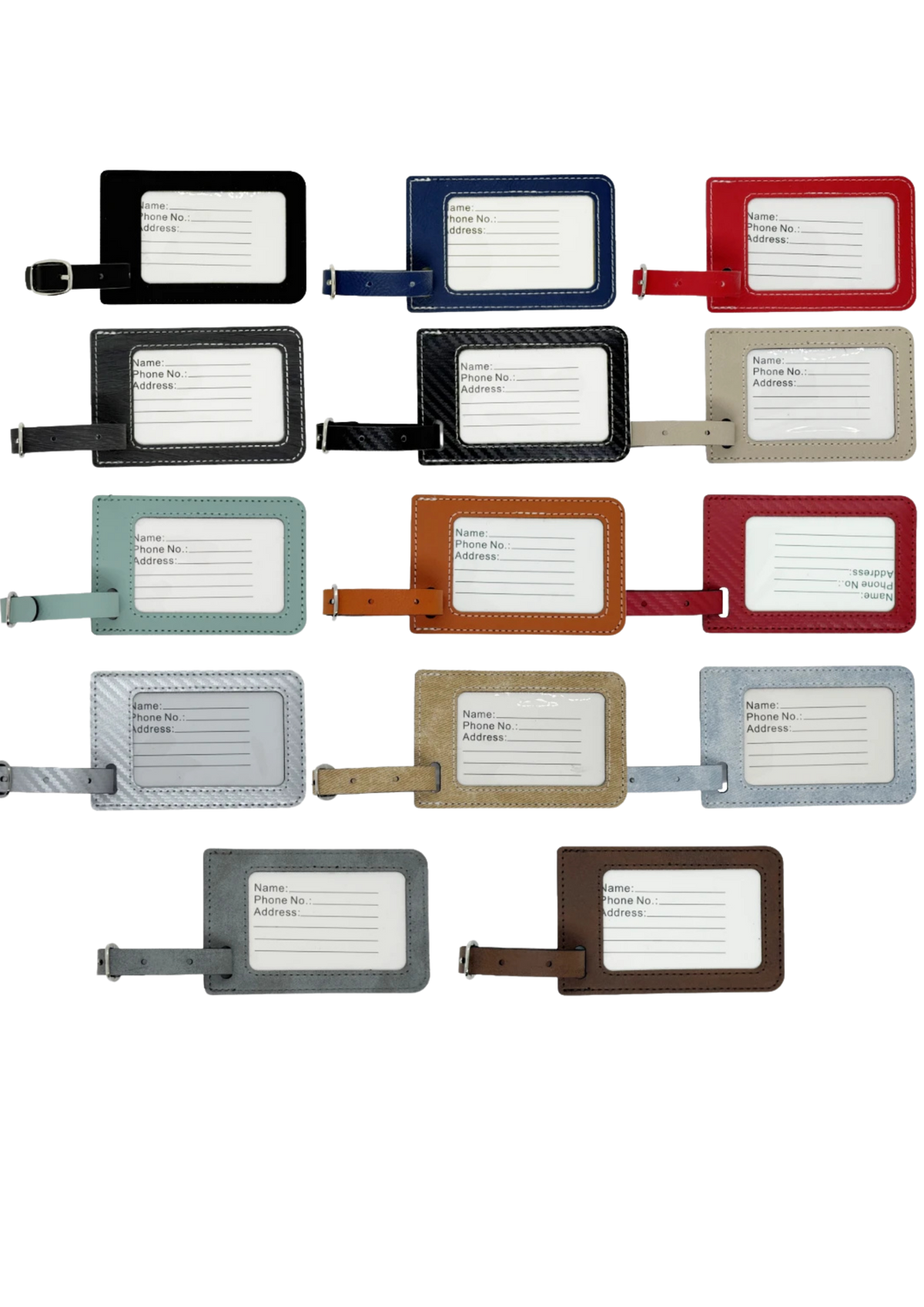 Personalized Leatherette Luggage Tag, Custom Engraved Monogram, Name or Logo Travel Tag