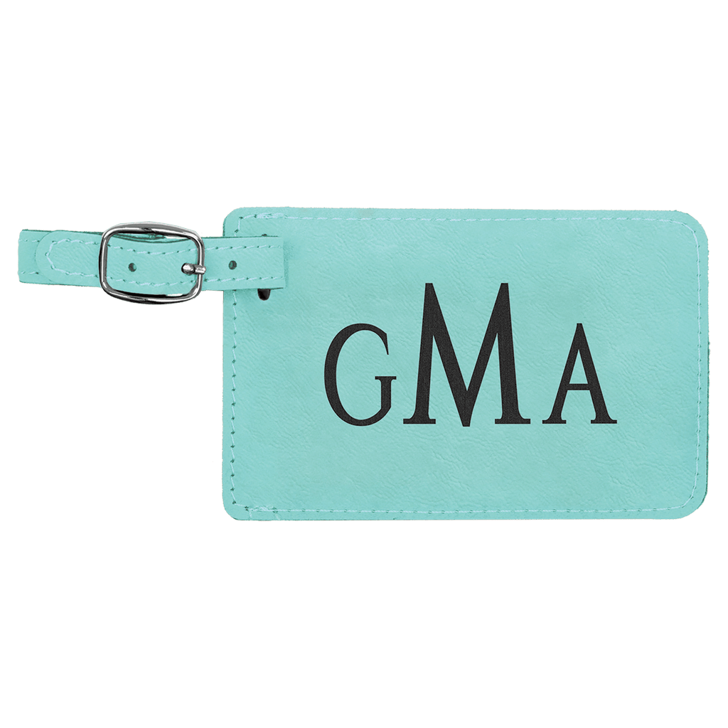Personalized Leatherette Luggage Tag, Custom Engraved Monogram, Name or Logo Travel Tag