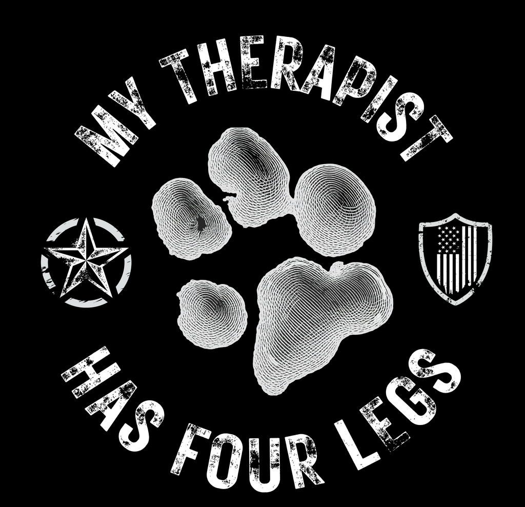 "My Therapist Has Four Legs" Paw Print Vinyl Sticker