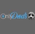 Funny "OnlyDoods" sticker featuring blue script lettering and a doodle dog wearing sunglasses. Perfect decal for Goldendoodle, Labradoodle, and doodle dog lovers to display on laptops, water bottles, cars, and notebooks.
