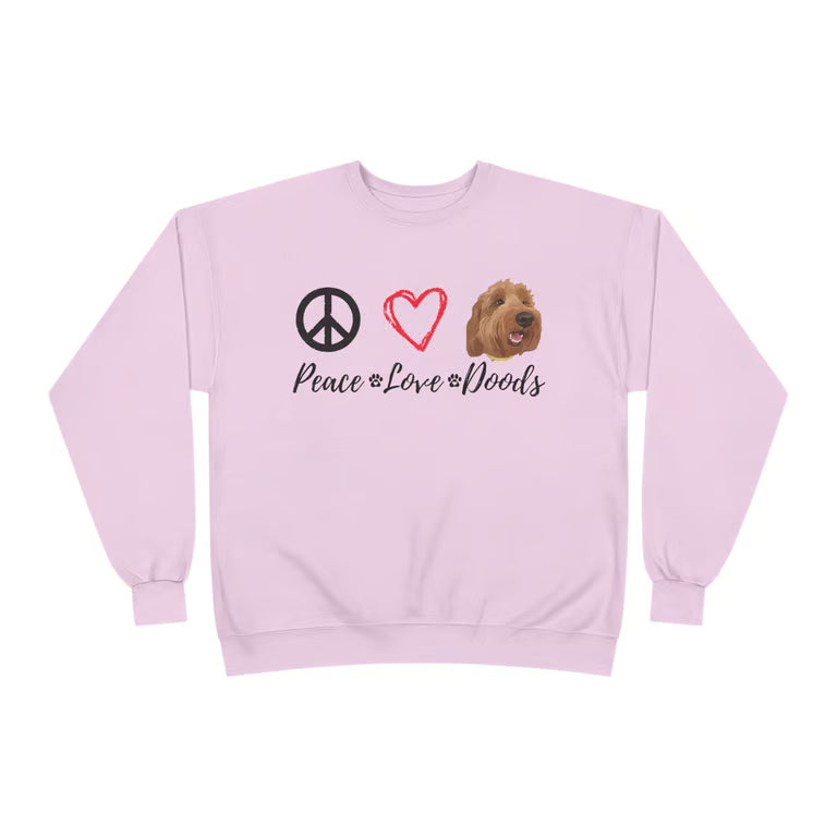 ● Retro doodle dog sweatshirt featuring Peace Love Doods typography and cozy vintage colors
● Cute dog lover crewneck with fluffy doodle illustration and groovy peace symbols
● Cozy retro puppy apparel inspired by 70s vintage fashion and pet-loving vibes
● Warm casual sweatshirt with playful doodle dog graphic and soft fabric texture
● Stylish dog mom sweatshirt featuring nostalgic typography and doodle-inspired artwork
