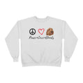● Retro doodle dog sweatshirt featuring Peace Love Doods typography and cozy vintage colors
● Cute dog lover crewneck with fluffy doodle illustration and groovy peace symbols
● Cozy retro puppy apparel inspired by 70s vintage fashion and pet-loving vibes
● Warm casual sweatshirt with playful doodle dog graphic and soft fabric texture
● Stylish dog mom sweatshirt featuring nostalgic typography and doodle-inspired artwork
