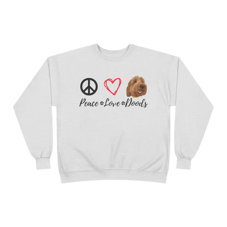 ● Retro doodle dog sweatshirt featuring Peace Love Doods typography and cozy vintage colors
● Cute dog lover crewneck with fluffy doodle illustration and groovy peace symbols
● Cozy retro puppy apparel inspired by 70s vintage fashion and pet-loving vibes
● Warm casual sweatshirt with playful doodle dog graphic and soft fabric texture
● Stylish dog mom sweatshirt featuring nostalgic typography and doodle-inspired artwork
