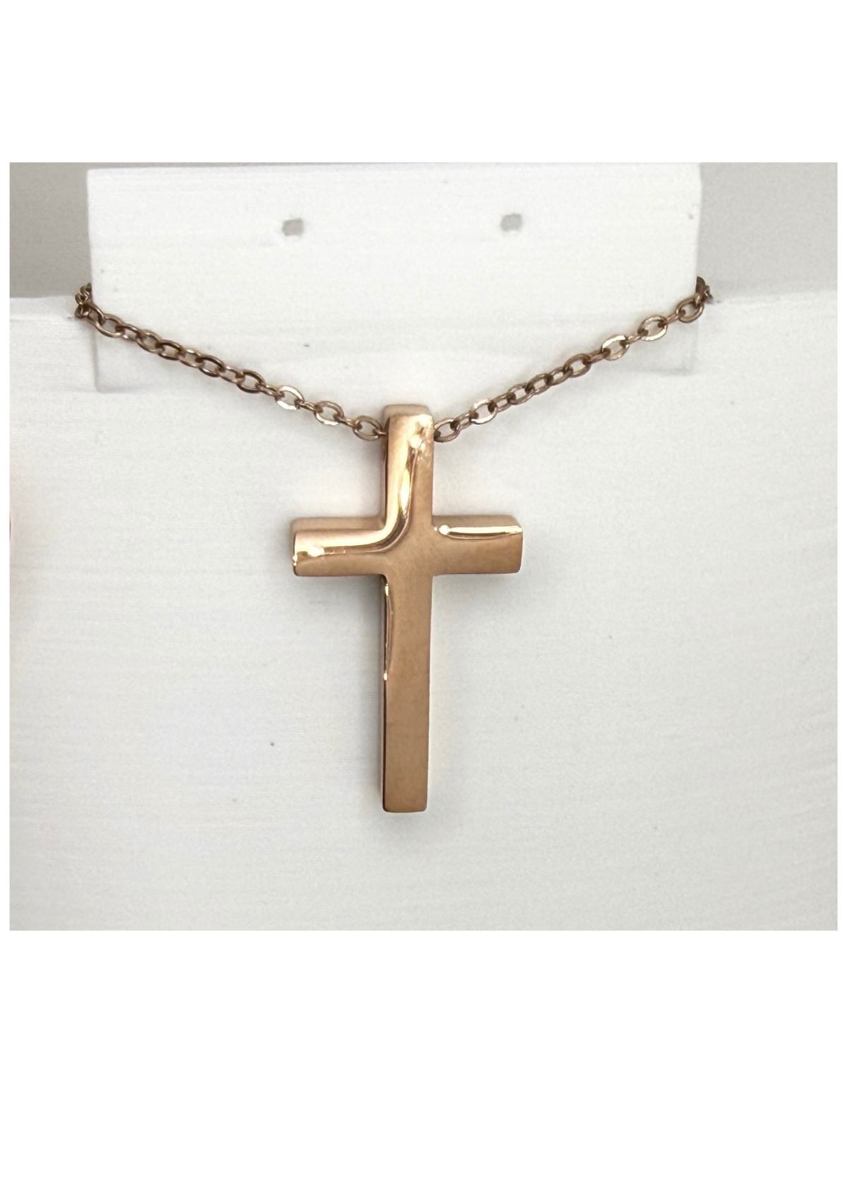 Cross Necklace | Stainless Steel Cross Pendant | Silver, Gold, or Rose Gold