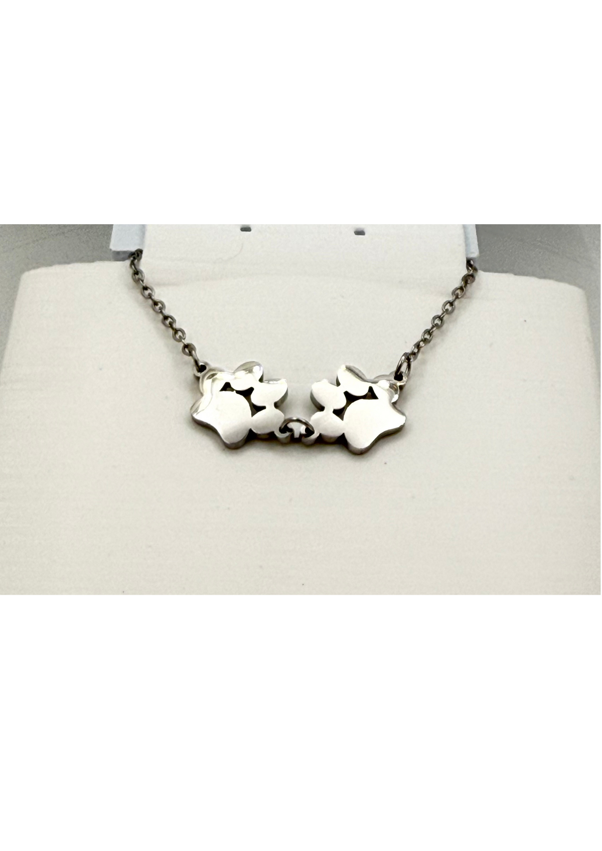 Double Dog Paw Charm Bracelet — Stainless Steel, Gold or Silver