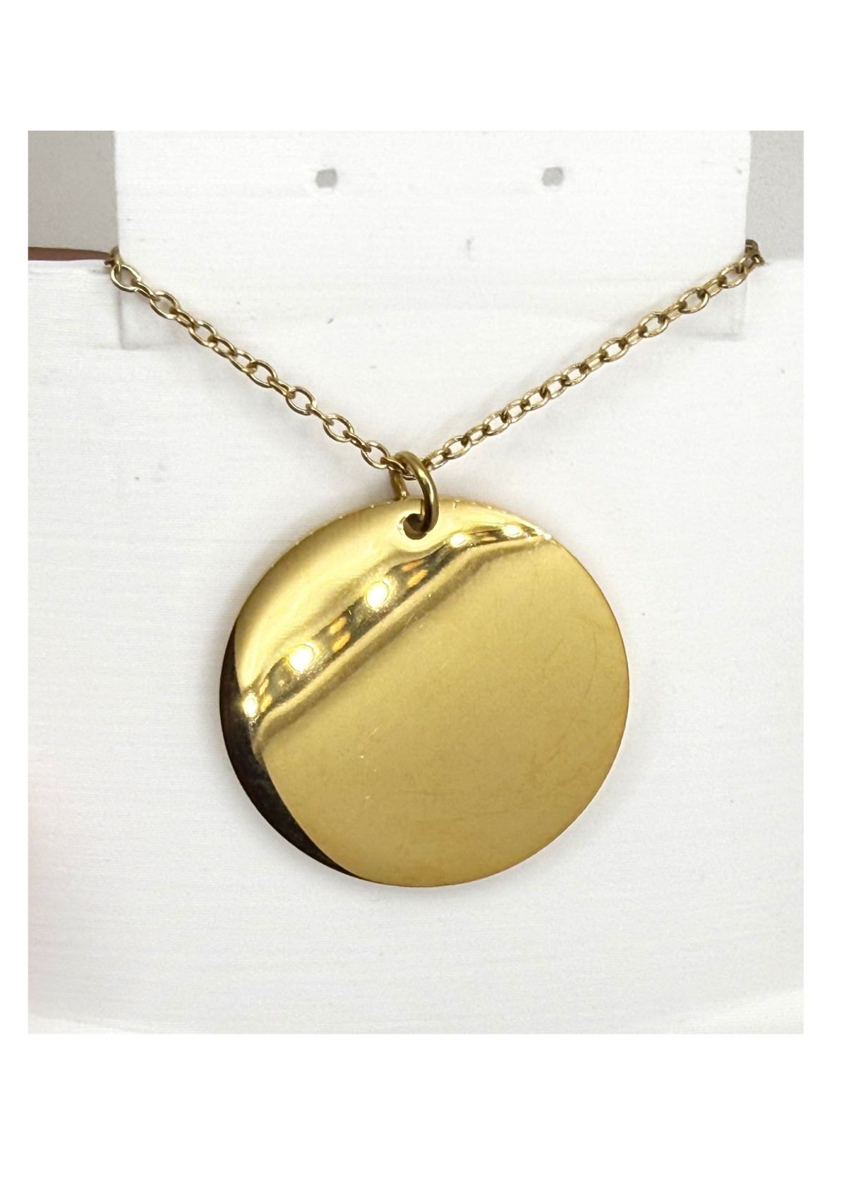 25mm Disc Necklace | Personalized Engravable Pendant | Stainless Steel, Silver, Gold, or Rose Gold