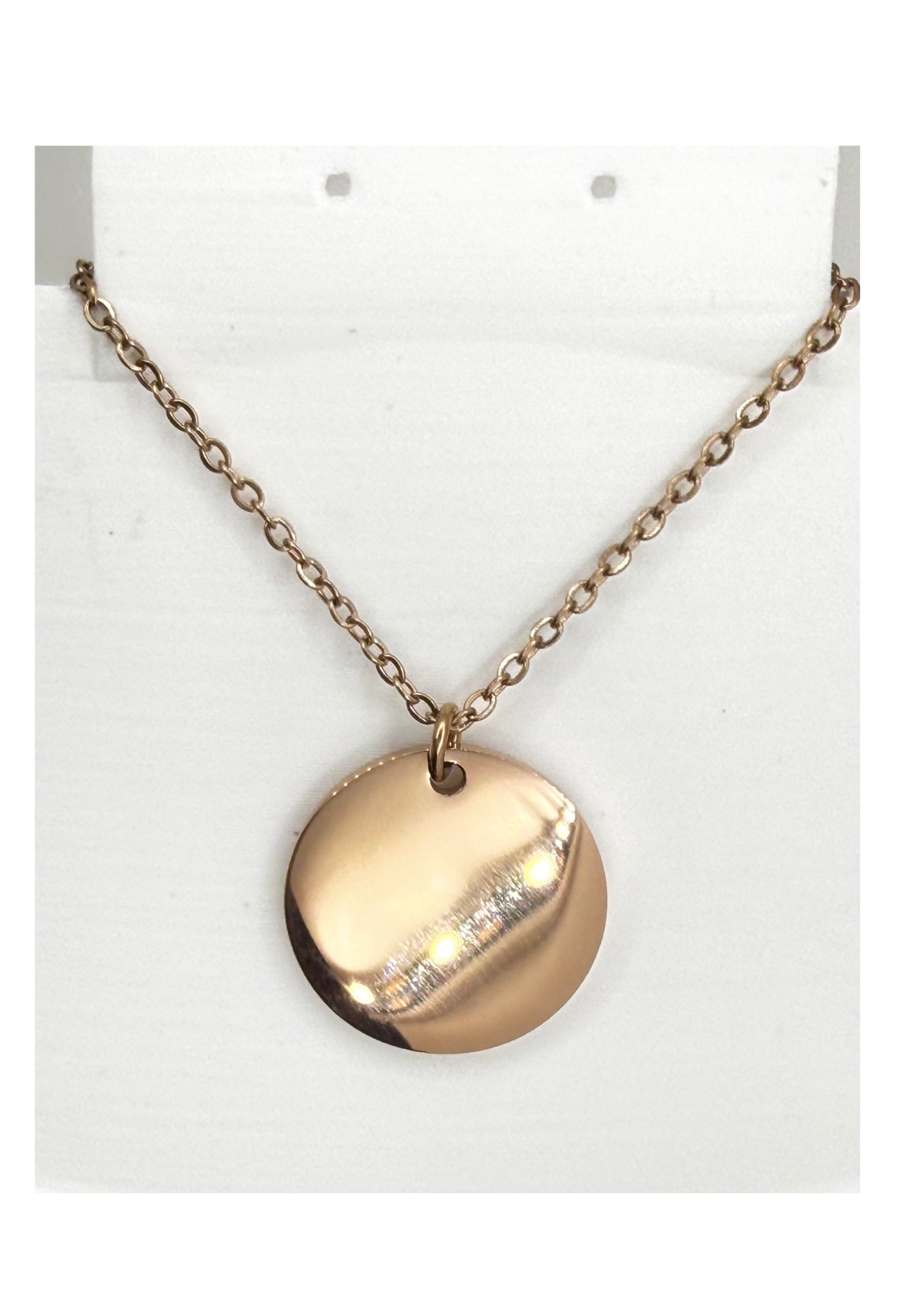 25mm Disc Necklace | Personalized Engravable Pendant | Stainless Steel, Silver, Gold, or Rose Gold
