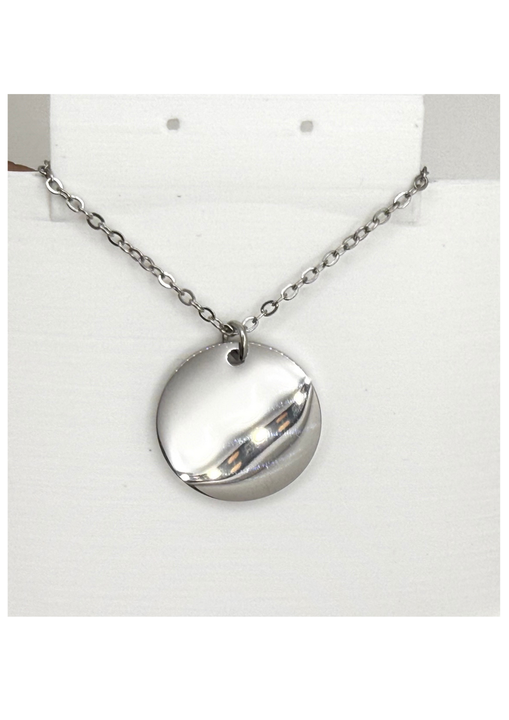 25mm Disc Necklace | Personalized Engravable Pendant | Stainless Steel, Silver, Gold, or Rose Gold