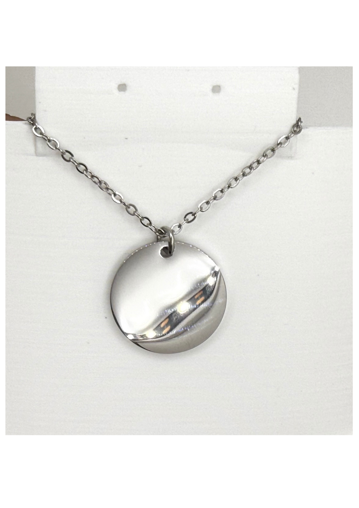 25mm Disc Necklace | Personalized Engravable Pendant | Stainless Steel, Silver, Gold, or Rose Gold