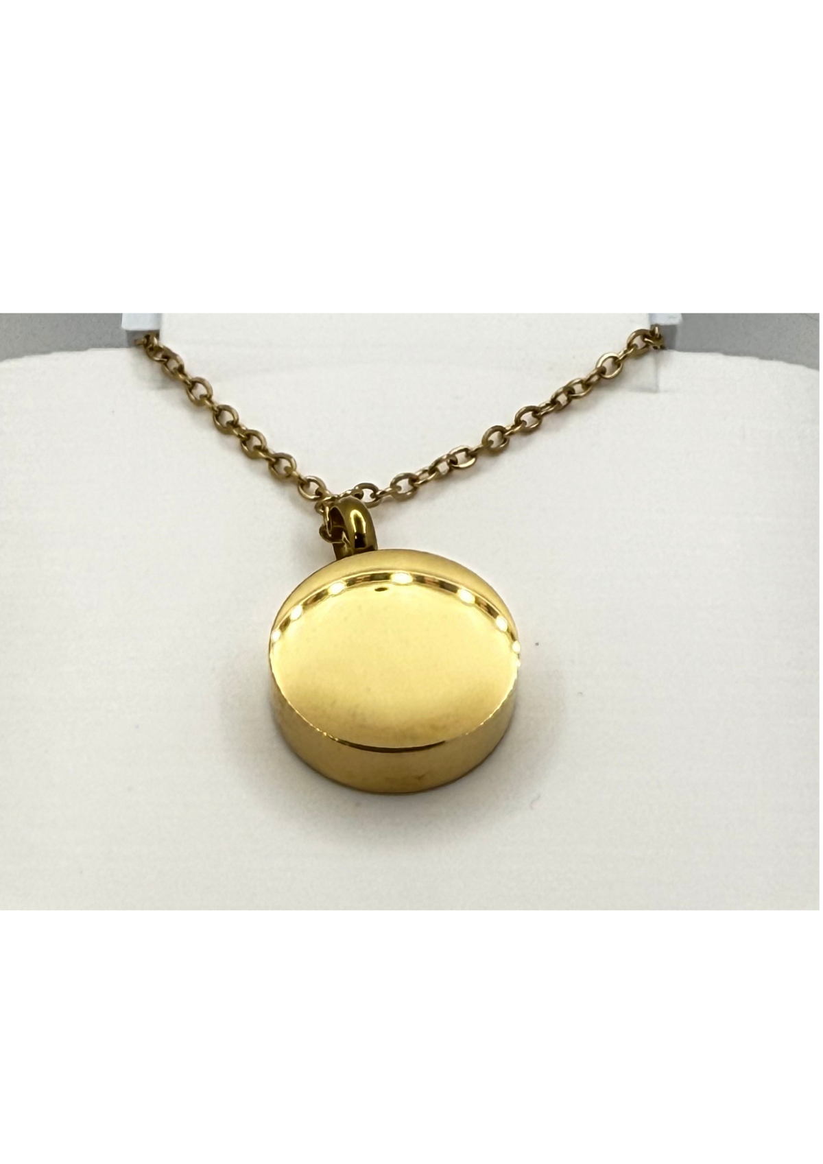Circle Urn Memorial Necklace | Cremation Ashes Keepsake Pendant | Stainless Steel, Silver, Gold, or Rose Gold