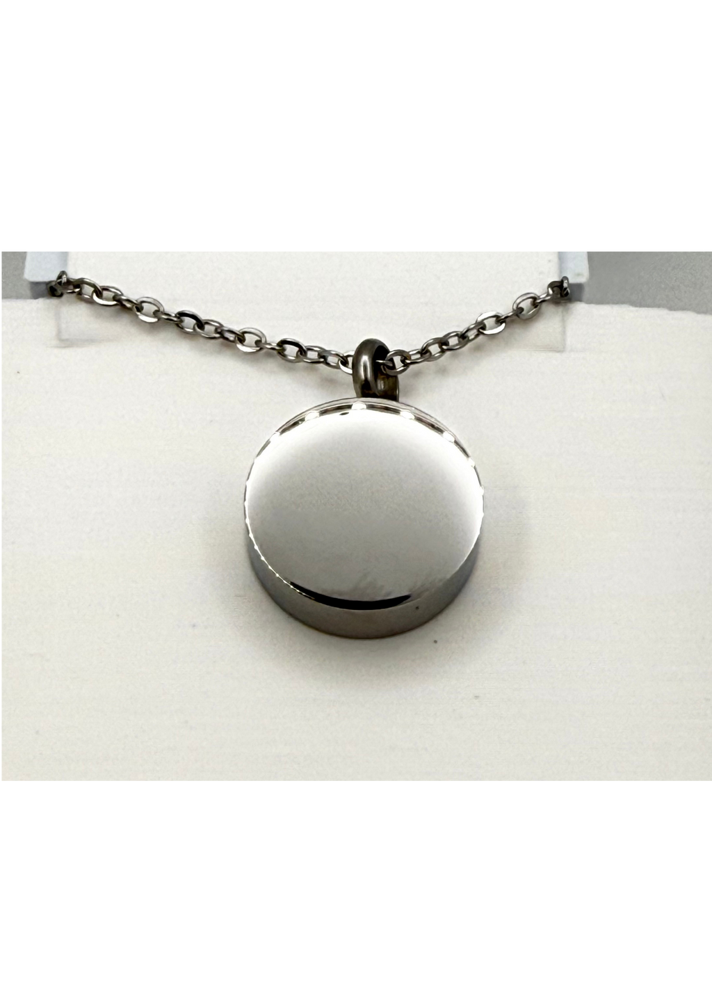 Circle Urn Memorial Necklace | Cremation Ashes Keepsake Pendant | Stainless Steel, Silver, Gold, or Rose Gold