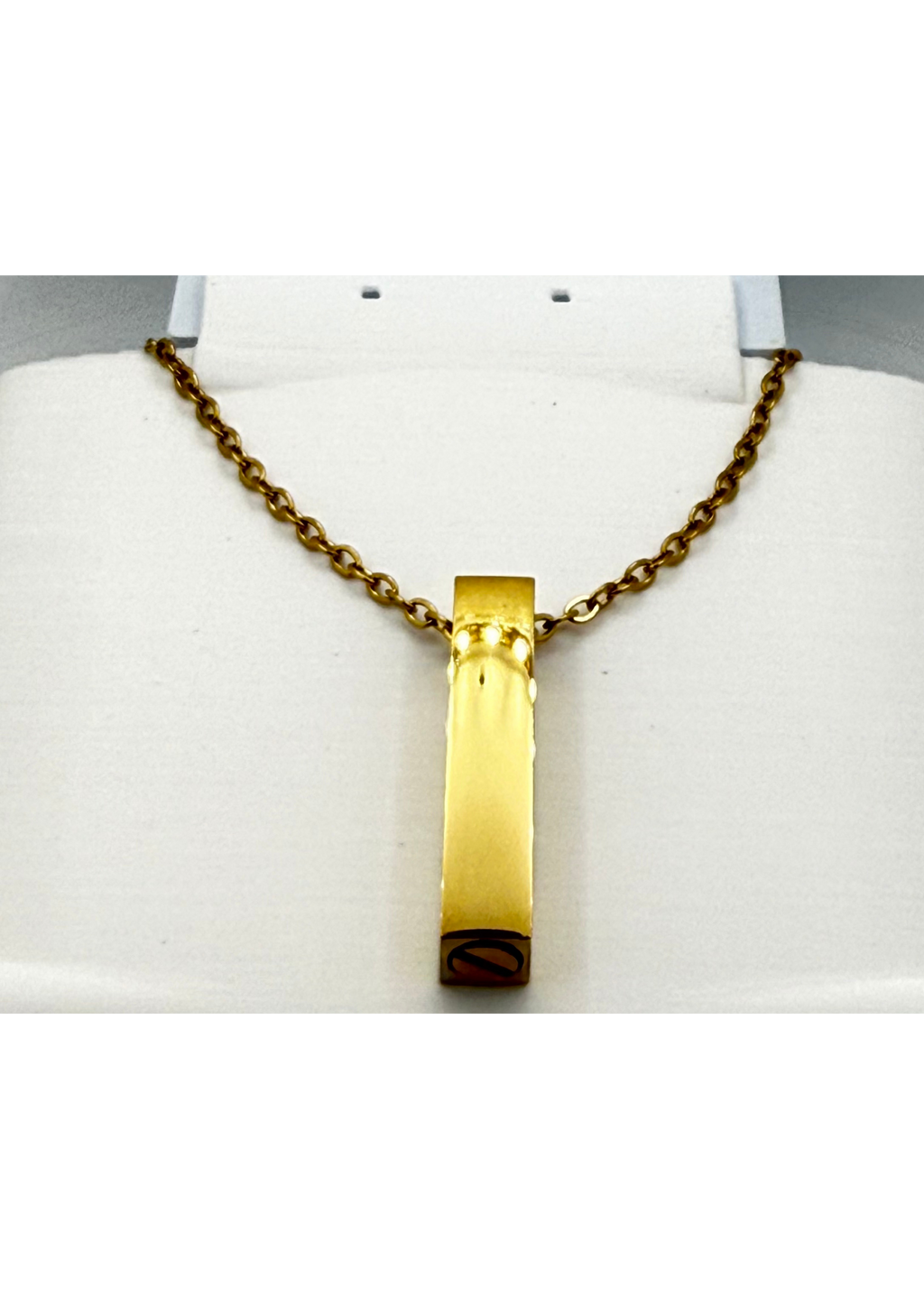 Vertical Bar Urn Memorial Necklace | Cremation Ashes Keepsake Pendant | Stainless Steel, Silver, Gold, or Rose Gold