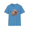 ● Patriotic Goldendoodle shirt featuring USA flag sunglasses and vintage American typography
● Funny 1776 doodle dog graphic tee with red white and blue patriotic design
● Cute Goldendoodle wearing American flag sunglasses on casual summer t-shirt
● Patriotic dog mom shirt inspired by Fourth of July celebrations and doodle lovers
Stylish American-themed doodle apparel with playful patriotic artwork
