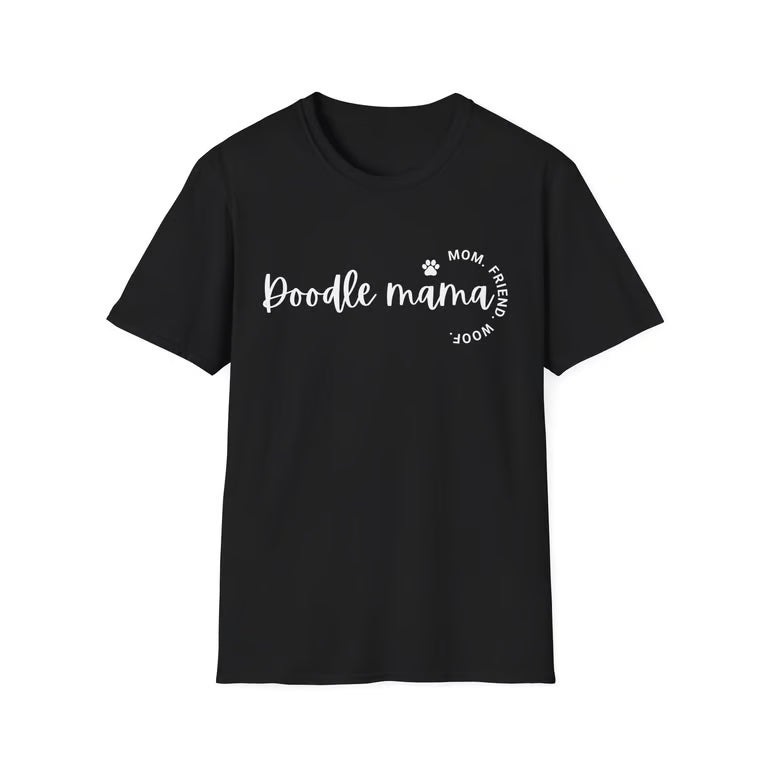 Doodle Mama Shirt | Mom Friend Woof | White text