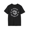 Patriotic Dog Lover Shirt | My Therapist Has Four Legs Tee | Distressed American Flag Paw Print Apparel | white text
