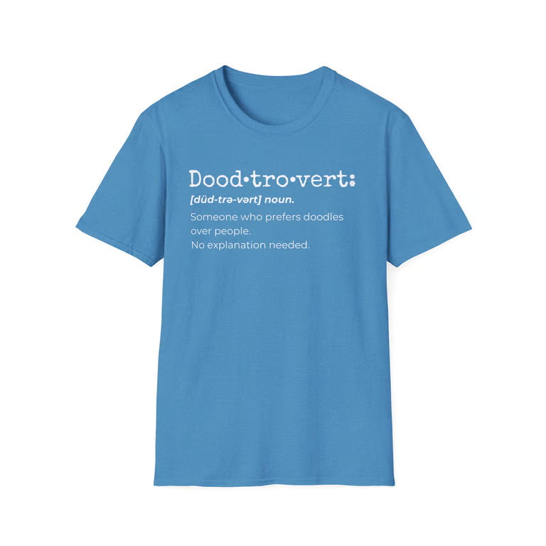 Doodtrovert Funny Goldendoodle Definition T-Shirt | white text