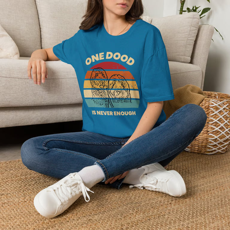 Vintage Doodle Dog Shirt | Retro: T-Shirt One Doodle is Never Enough | Funny Pet Lover Tee
