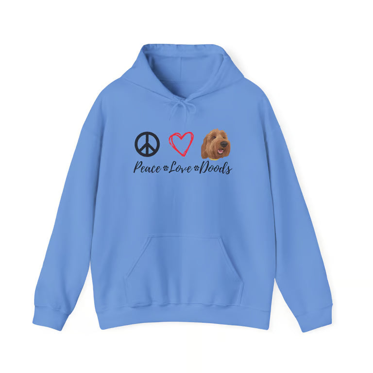 Cute Peace Love Doodles Sweatshirt | Dog Mom Hoodie | Goldendoodle Lover Apparel