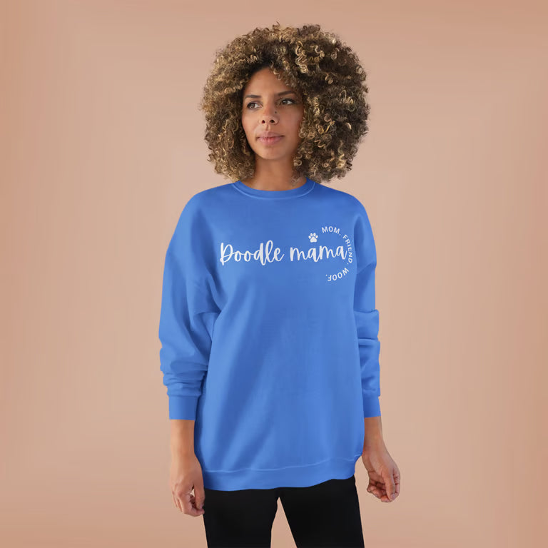 Goldendoodle Dog Mom Sweatshirt | Cozy Doodle Mama Crewneck for Pet Lovers | White text