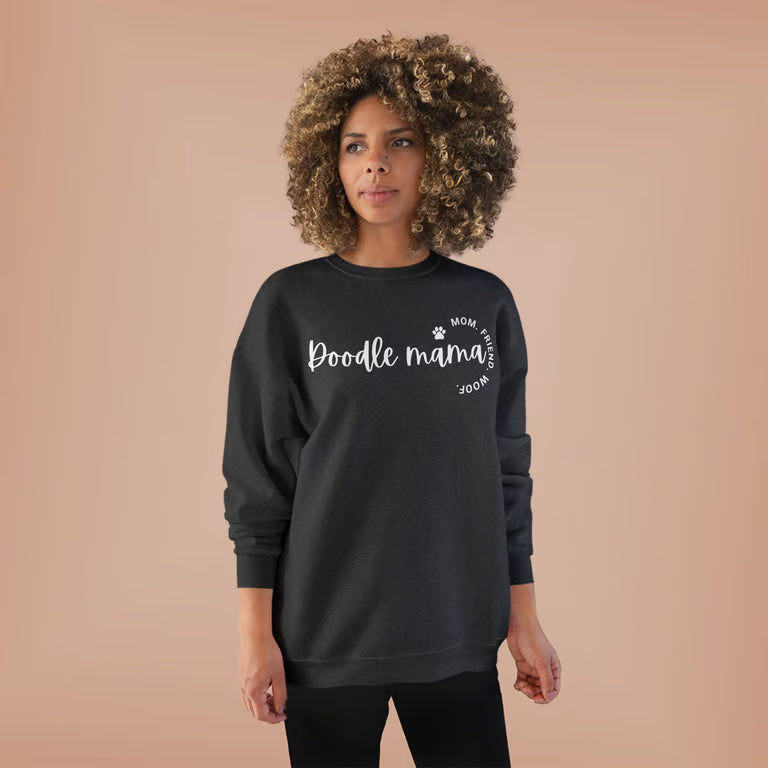 Goldendoodle Dog Mom Sweatshirt | Cozy Doodle Mama Crewneck for Pet Lovers | White text