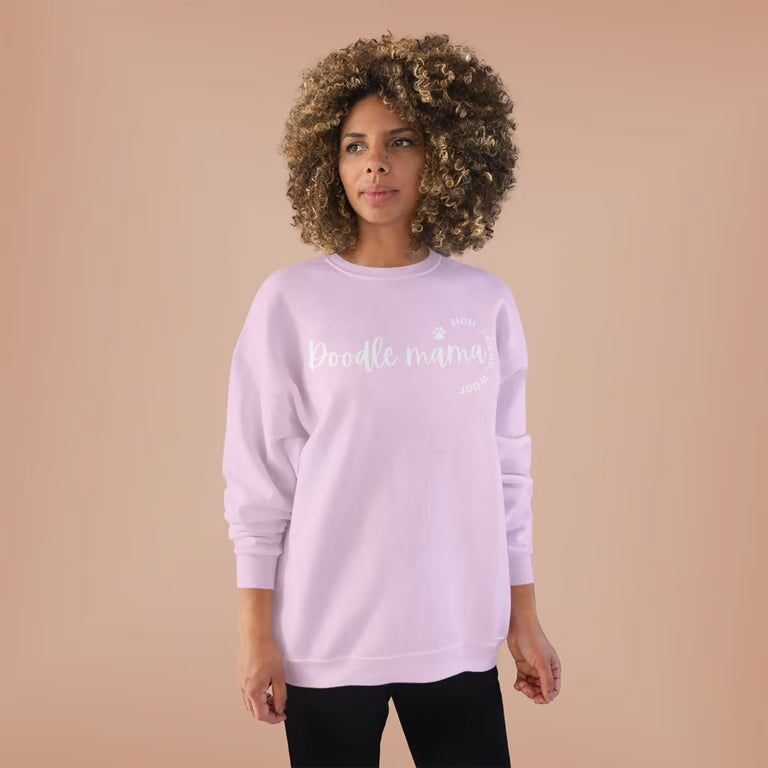 Goldendoodle Dog Mom Sweatshirt | Cozy Doodle Mama Crewneck for Pet Lovers | White text