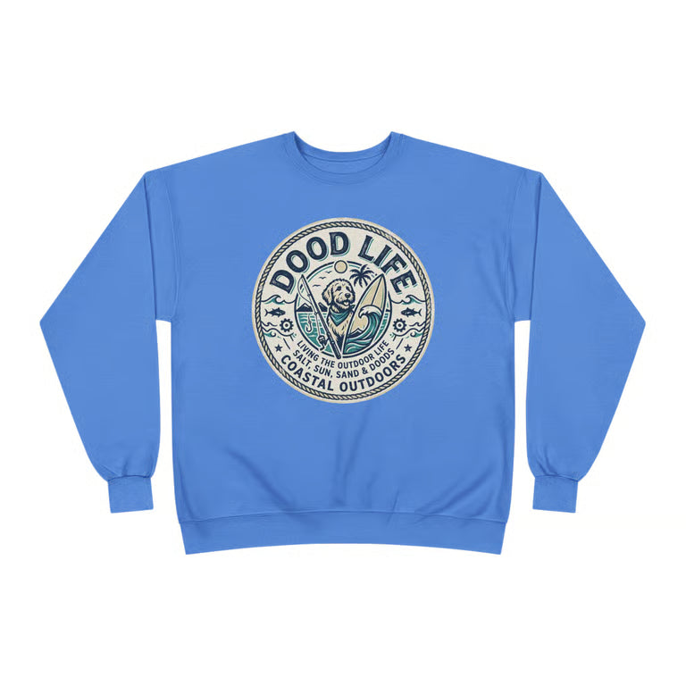 Dood Life Coastal Sweatshirt |Beach Dog Lover Crewneck | Dood Life Coastal Outdoor Apparel