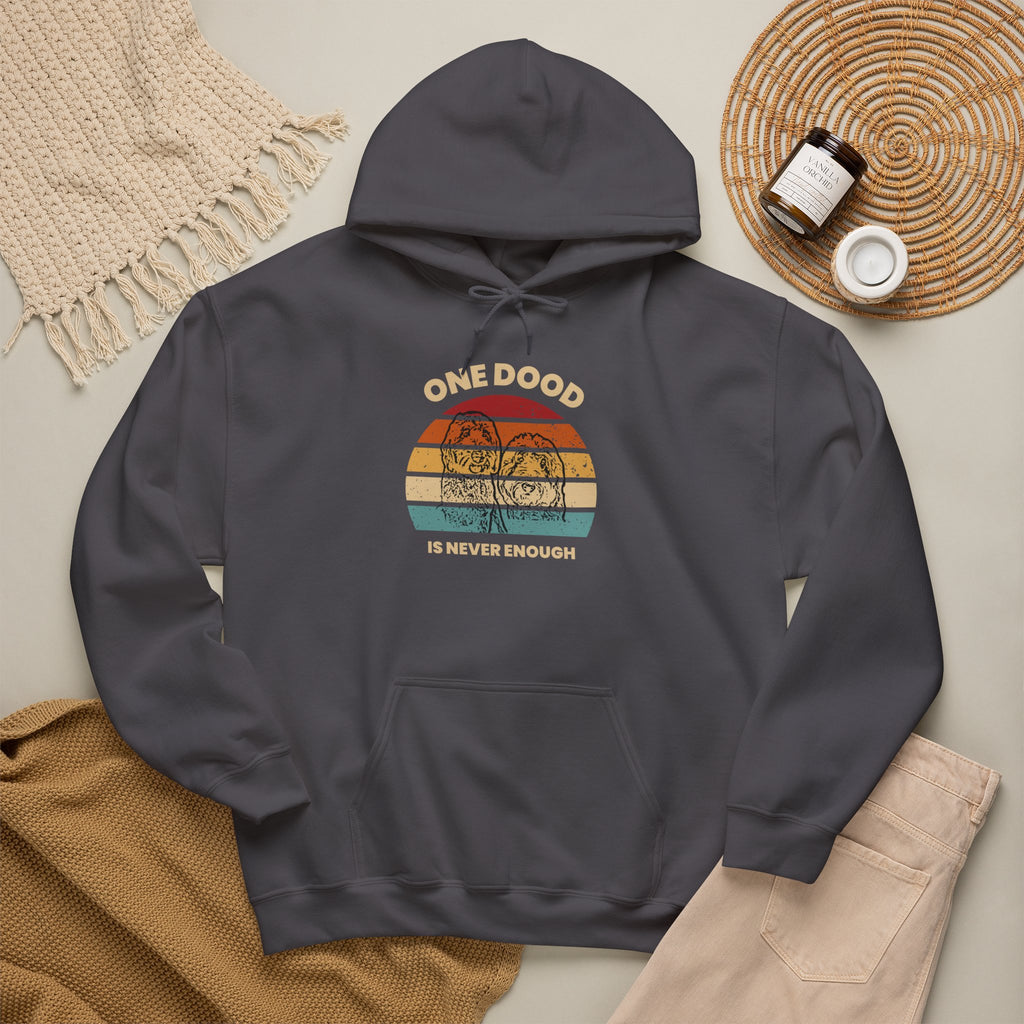 One Dood Is Never Enough Hoodie Retro Sunset Goldendoodle Pullover | Vintage Doodle Dog Hoodie Gift
